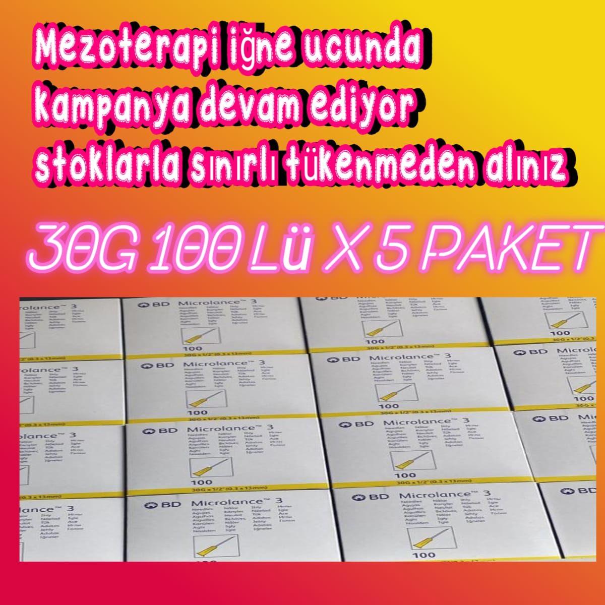 Bd Microlance Mezoterapi Iğnesi 30g 0,3mmx13mm(500 Adet )