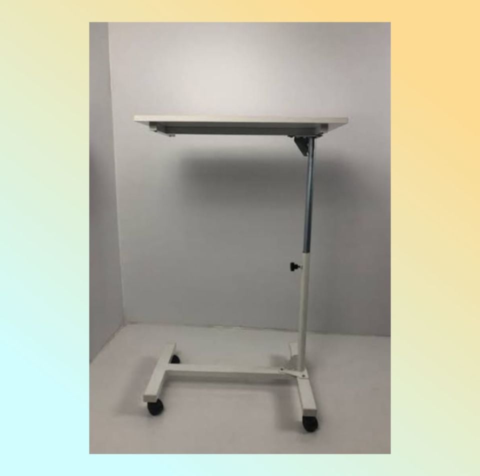 Hasta yemek yeme masası boyu ayarlanabilir