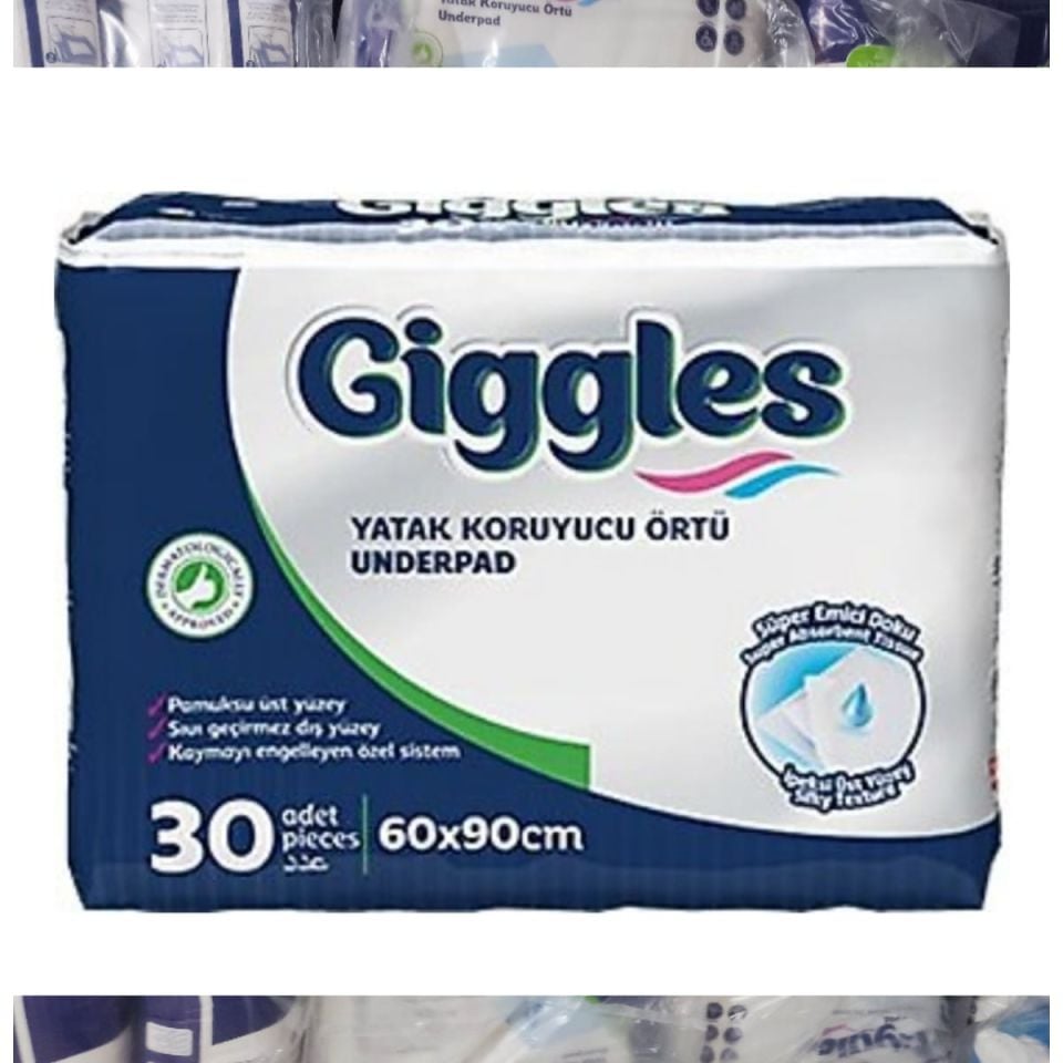Gıggles Yatak Koruyucu serme bez 60x90 - 30'lu Paket