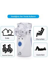 Pilli, USB Kablolu, Yetişkin ve Çocuk Maske Mesh Nebulizatör