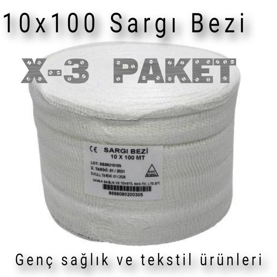 Hidrofil Sargı Bezi 10cm X 100mt(3-Adet)