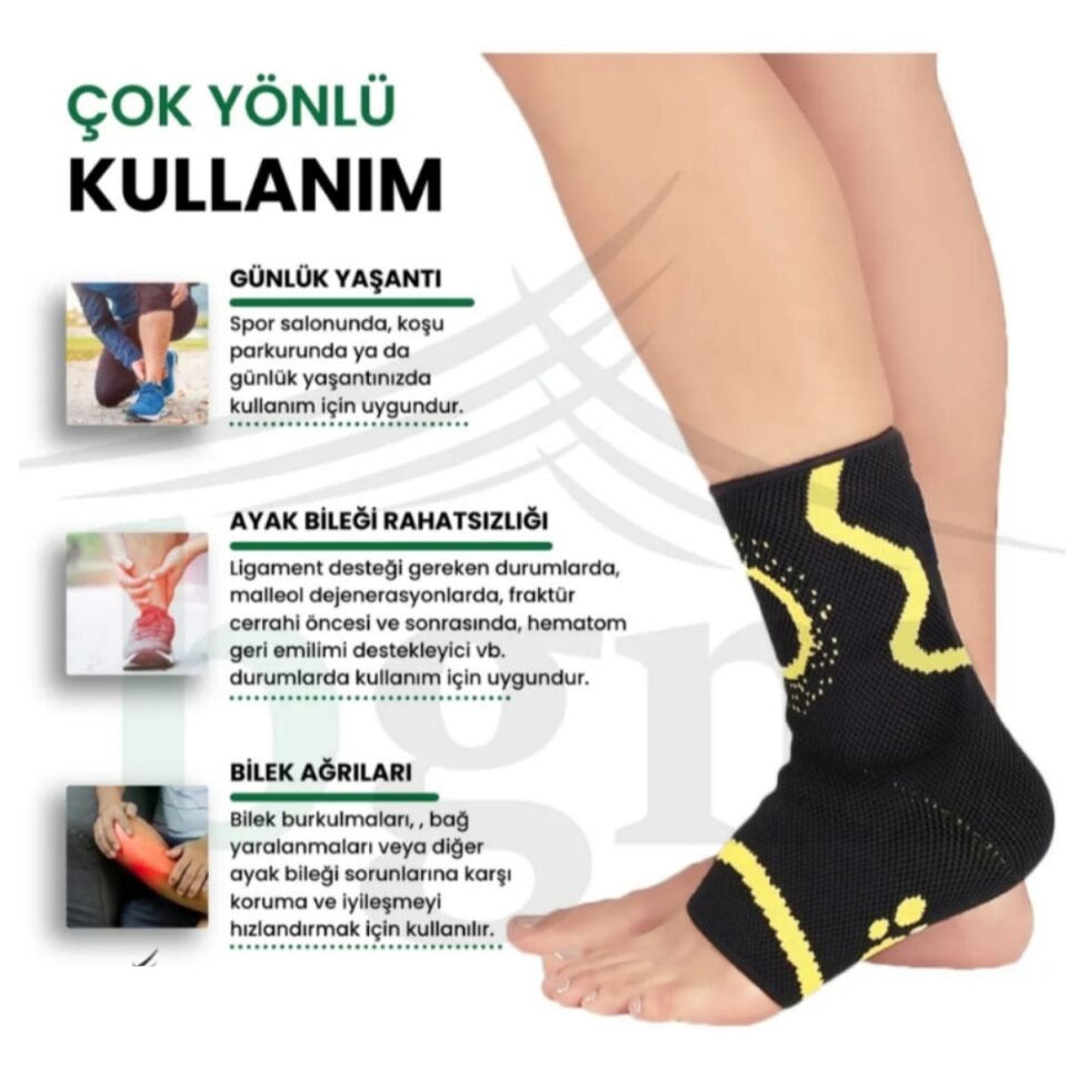Ped Destekli Örme Ayak Bilekliği