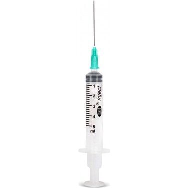 Tıpset 5 Cc Enjektör 21G 3 Parça Yeşil İğneli