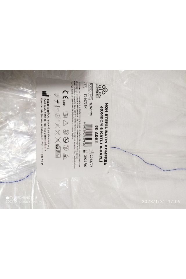 Non Steril Batın Kompres (40x40 cm X-Raylı -100 Adet)