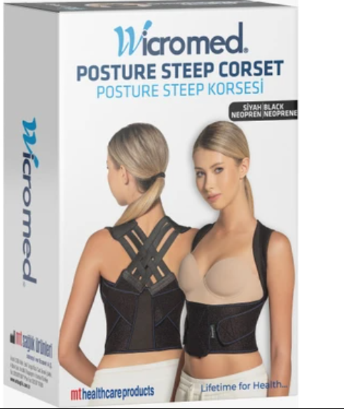 Wicromed Dik Duruş Korsesi Posture-Steep Neopren Siyah
