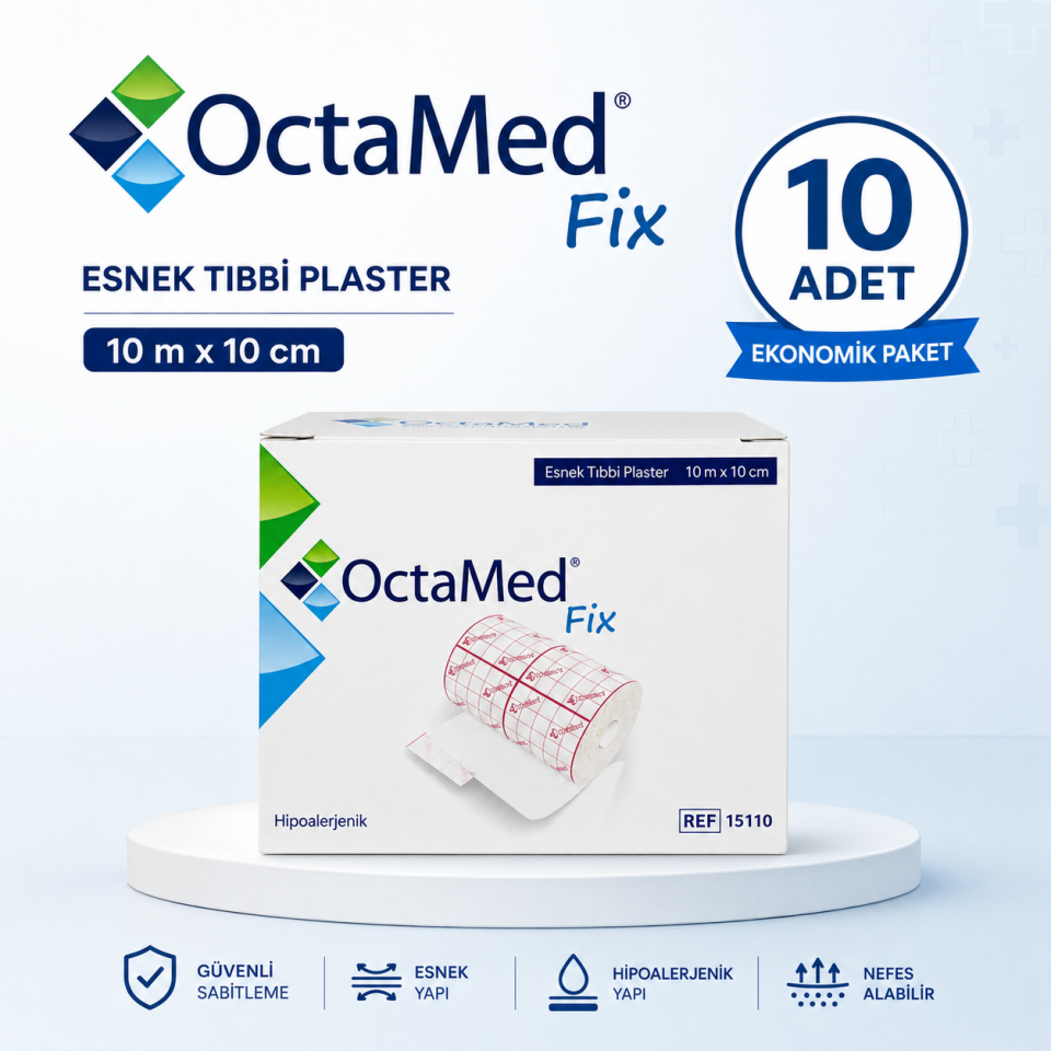 Hipoalerjenik Octamed Tıbbi Fix Flaster 10 CMX 10 Mt/10 Paket