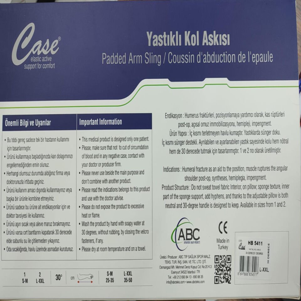 Yastıklı Kol Askısı 30 Dereceli