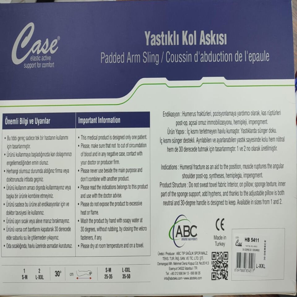 Yastıklı Kol Askısı 30 Dereceli