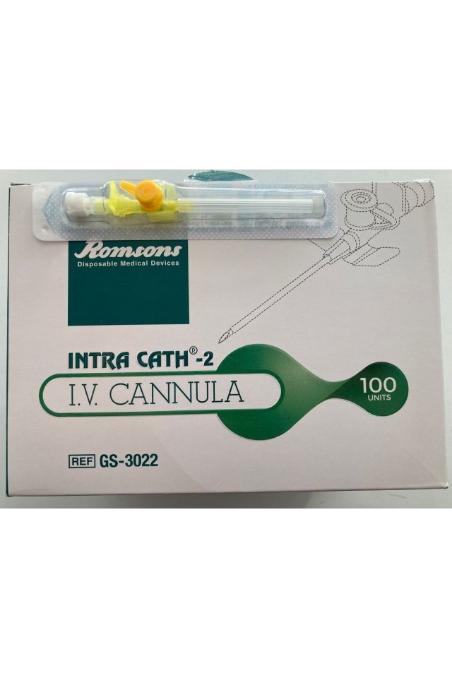 Romsons Intraket Kanül Sarı 24 g (100’lü)