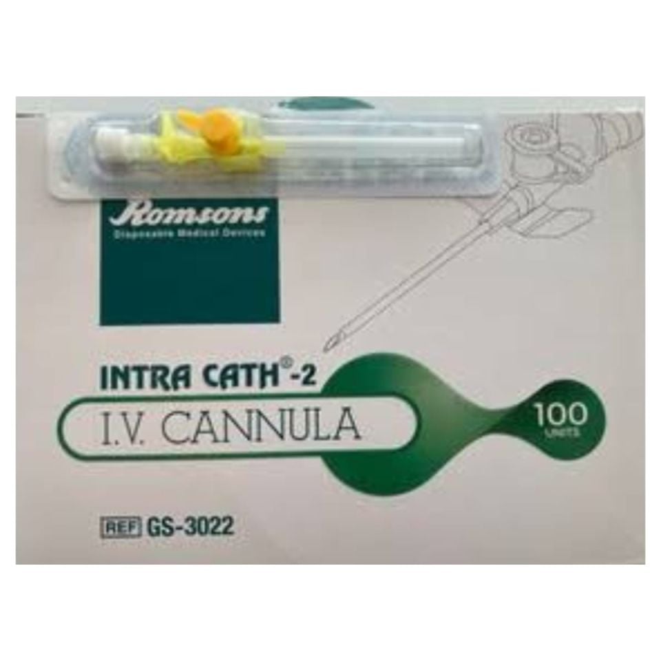 Romsons Intraket Kanül Sarı 24 g (100’lü)