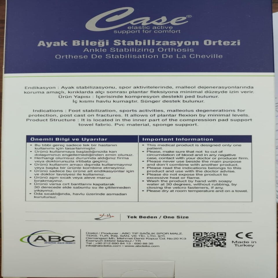 Ayak Bileği Stabilizasyon Ortezi