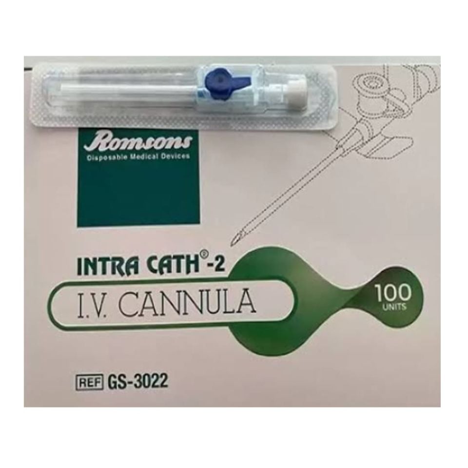 Romsons Intraket Kanül Mavi 22g 100’lü