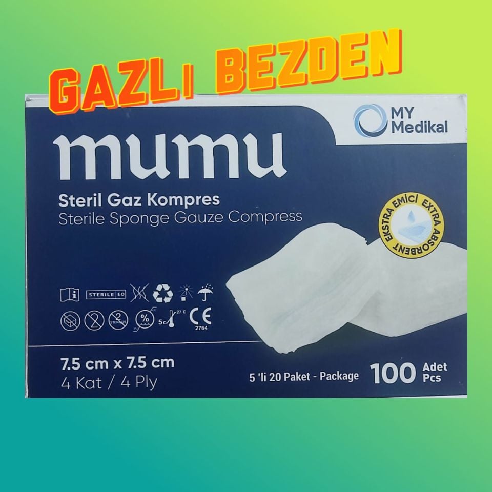 MUMU Steril Spanç 7,5x7,5 5'li Paket 100 adet