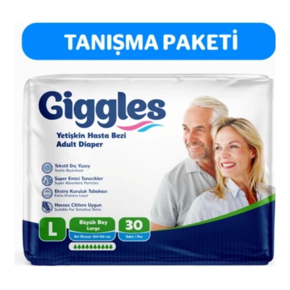 Giggles Yetişkin Bel Bağlamalı Hasta Bezi Large Beden