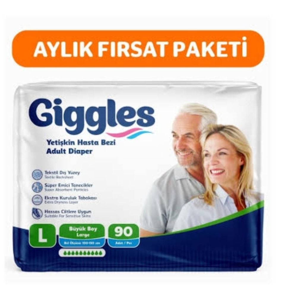 Giggles Yetişkin Bel Bağlamalı Hasta Bezi Large Beden