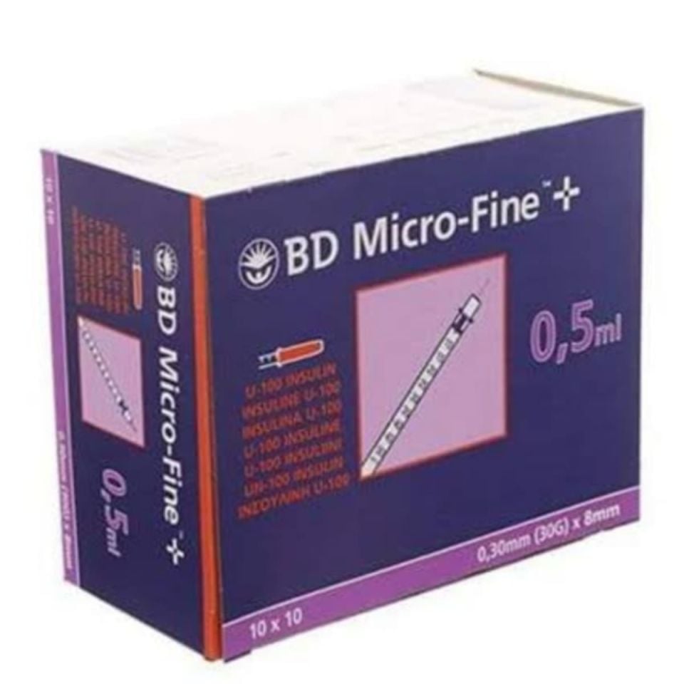 BD Micro-fine Plus Insülin Enjektörü 0,5 Ml 100'Lü (500-Adet)