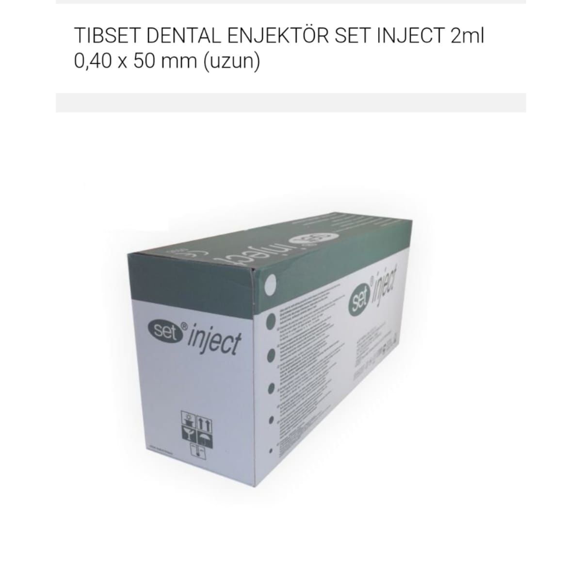 Dental Enjektör Set  2 ml 0,4x50mm uzun(300 adet)
