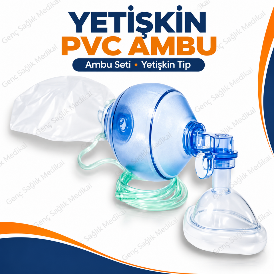 Suni Solunum Maskesi Yetişkin pvc( AMBU SET )