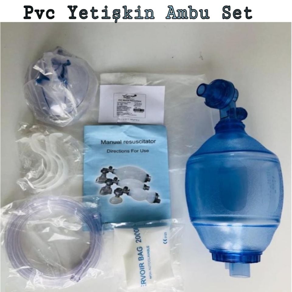 Suni Solunum Maskesi Yetişkin pvc( AMBU SET ) 5-PAKET