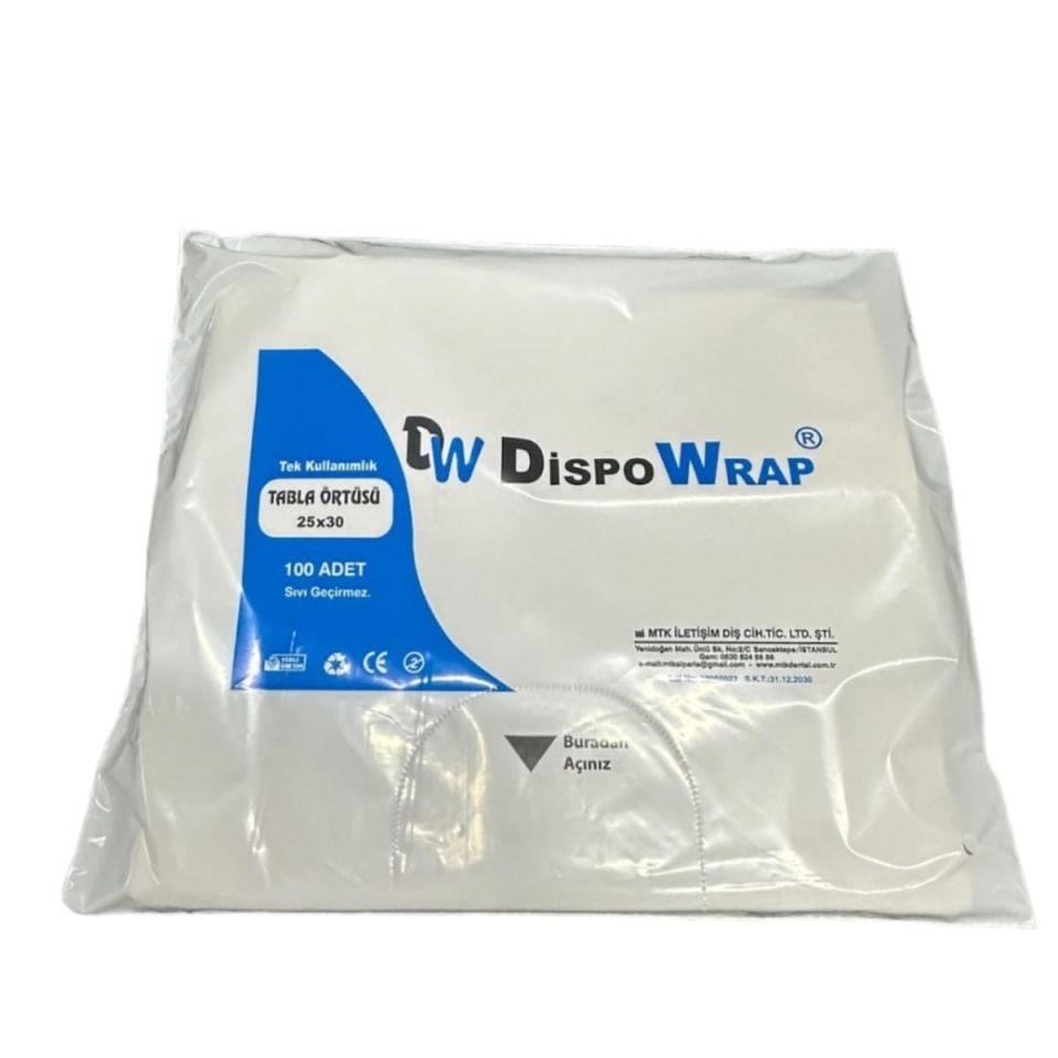 DENTAL UNİTE Tabla örtüsü 25x30 cm(100'Lü Paket)