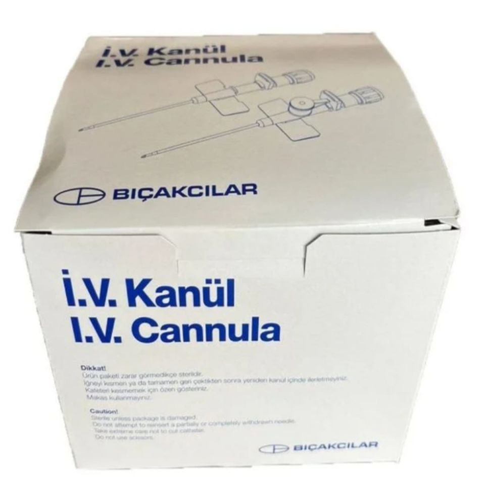 Bıçakçılar,I.V Kanül,Anjiokat,Branül,Intraket SARI 24g 80-ADET