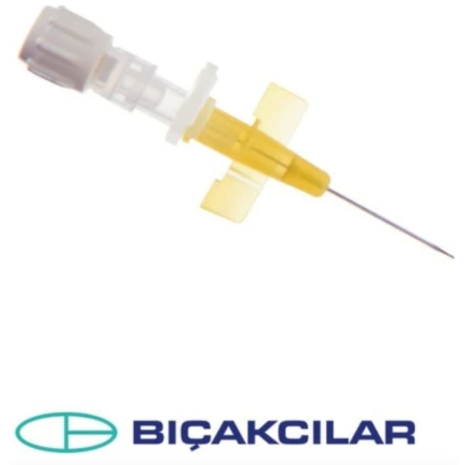 Bıçakçılar,I.V Kanül,Anjiokat,Branül,Intraket SARI 24g 80-ADET