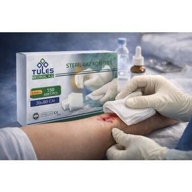 Tules Steril Gazlı Bez Kompres 30x80 cm