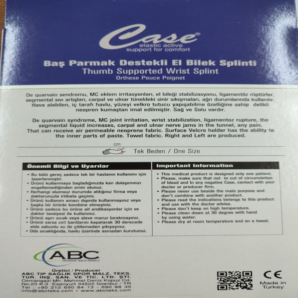 Baş Parmak Destekli El Bilek Ateli