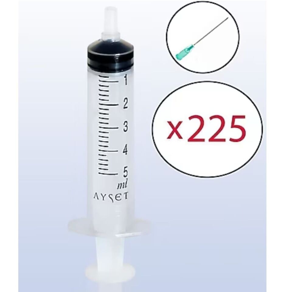 Ayset 5 Cc Enjektör 21G Yeşil İğneli (3 Parça)