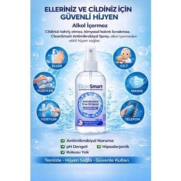 CleanSmart El ve Cilt Dezenfektan Spreyi 250 ml