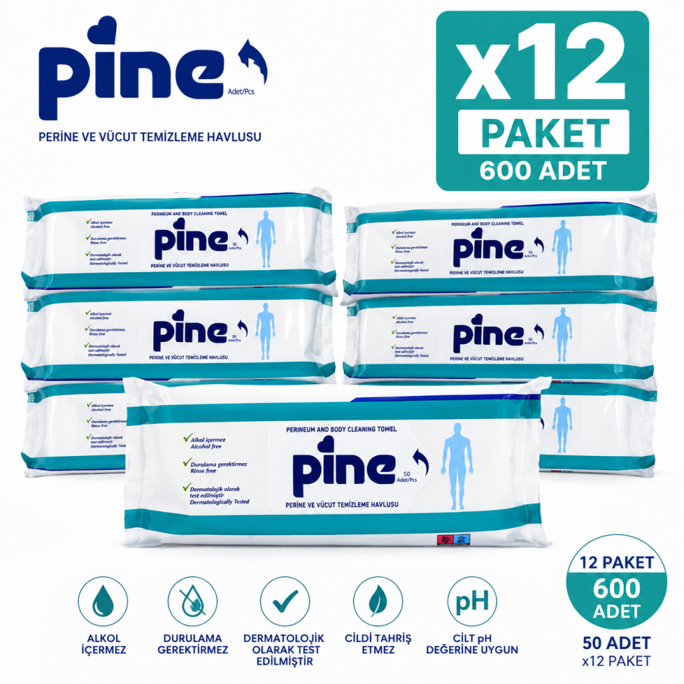 Pine Vücut Temizleme Havlusu (Hasta Temizleme Mendili)