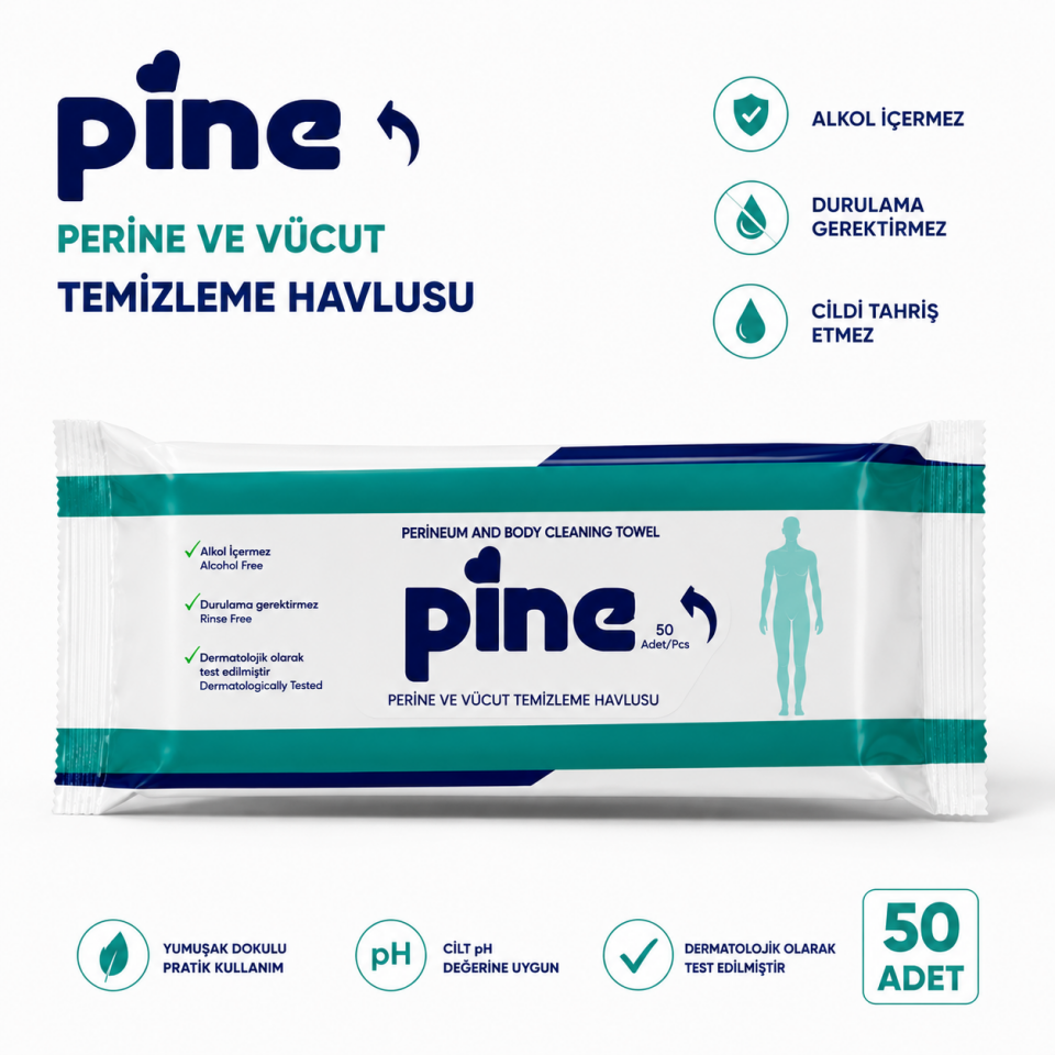 Pine Vücut Temizleme Havlusu (Hasta Temizleme Mendili)
