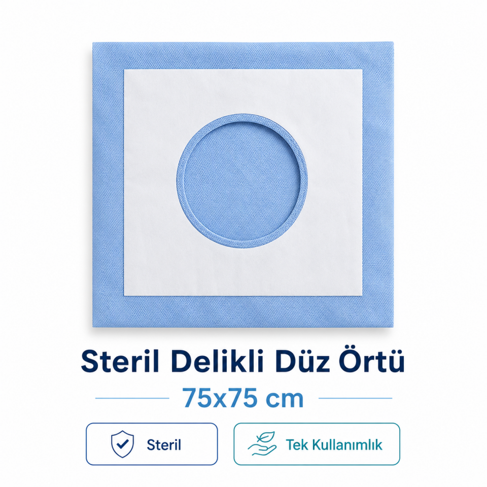 Steril Cerrahi Delikli Serviyet Örtüsü 75x75cm