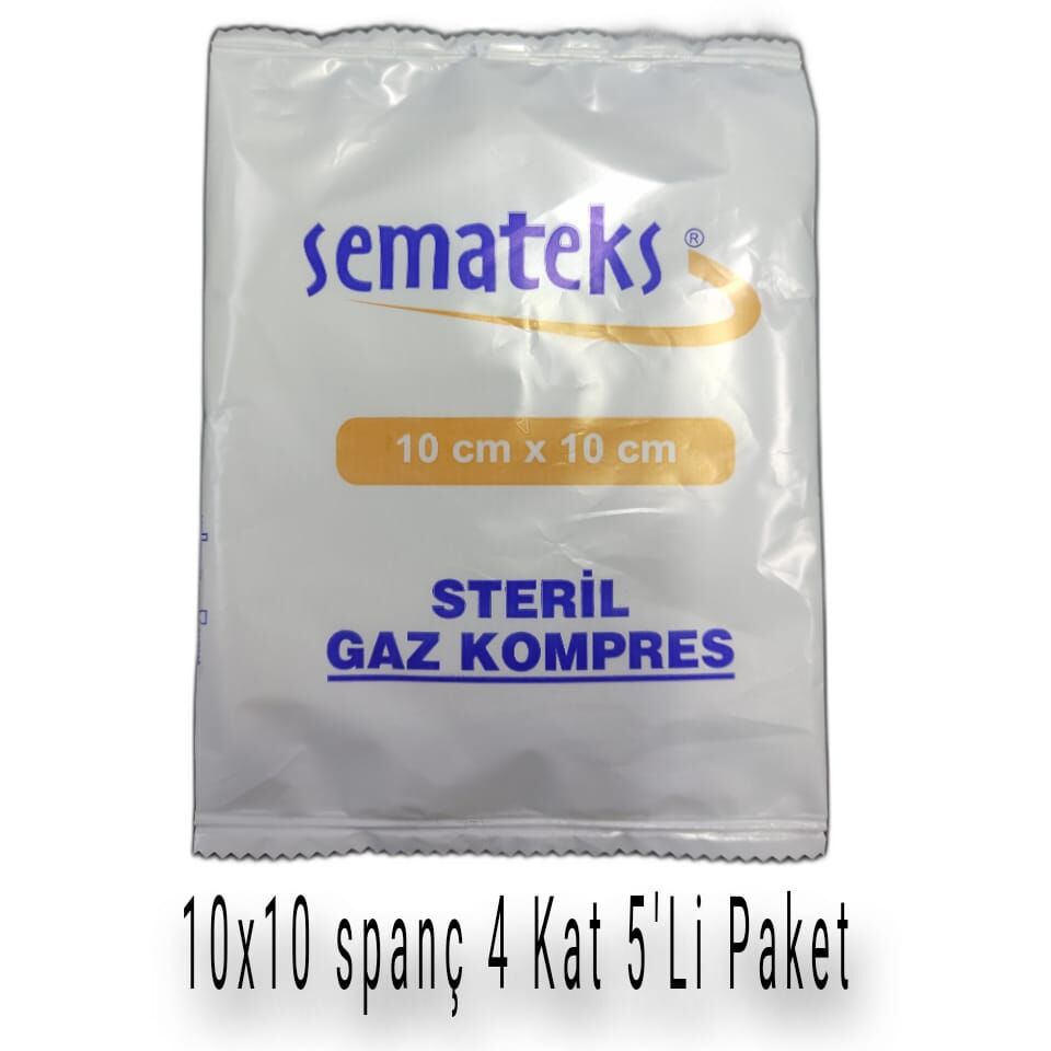 Steril Spanç 10x10 8 Kat 5 li -Paket Gaz Kompres