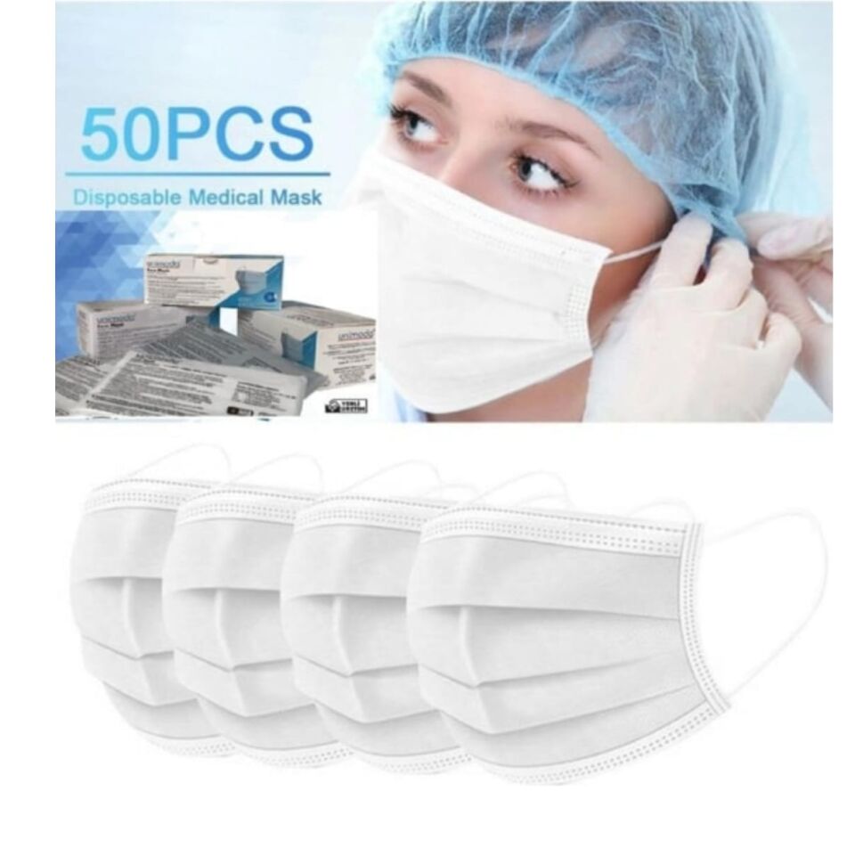 3 Katlı Beyaz Maske Cerrahi Yetişkin Unimoda