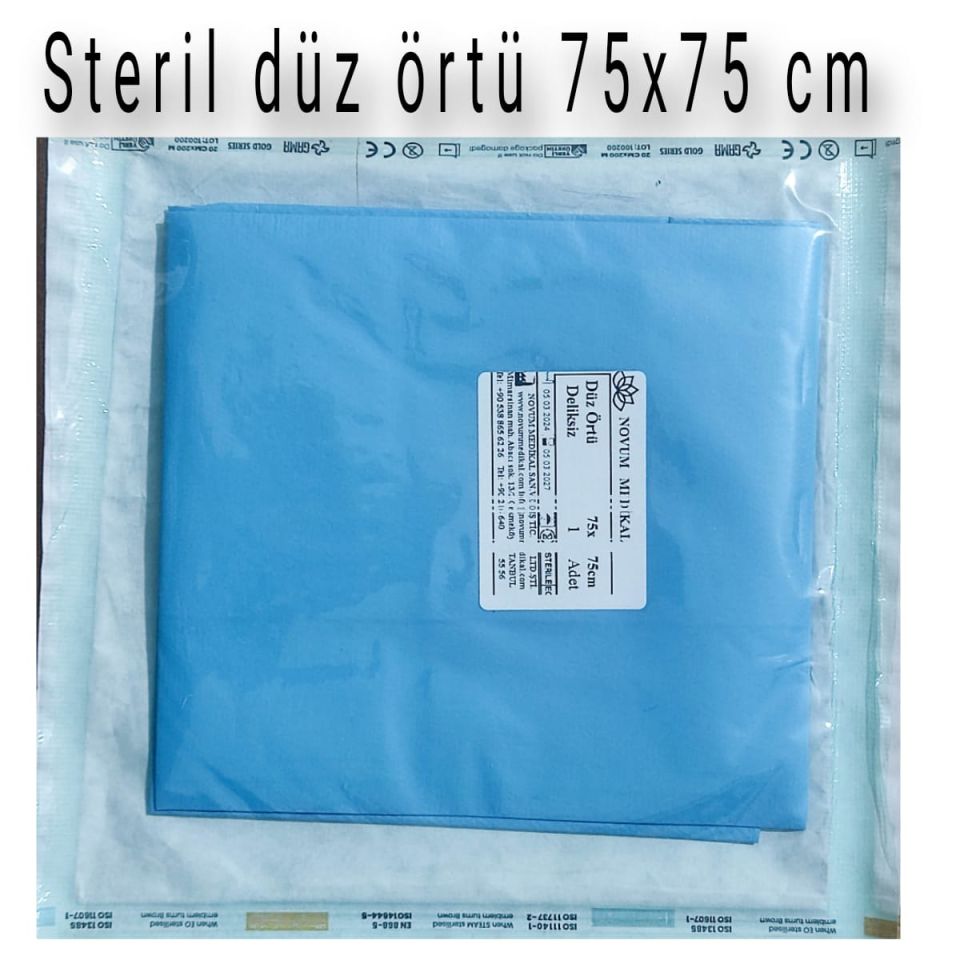 Steril Düz Örtü 75x75 cm | Tek Kullanımlık Medikal Örtü