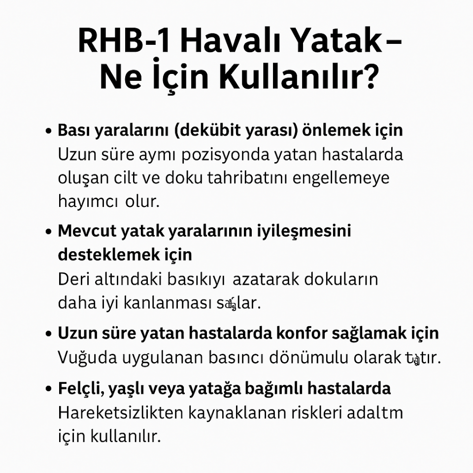 Respirox Hava Ventilasyonlu Boru Tipi Havalı Yatak RHB-01