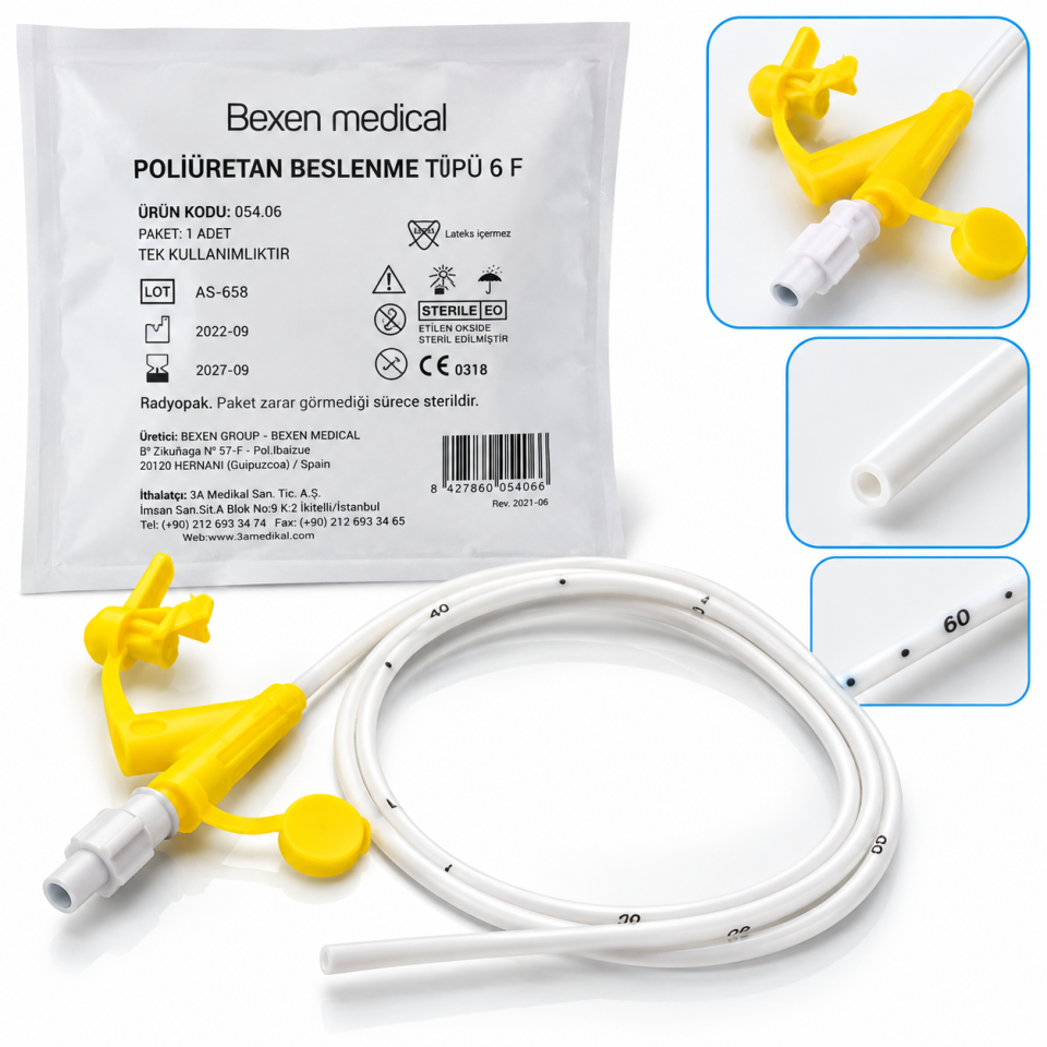 Nazogastrik Enteral Beslenme Sondası No:6-8-10-12-14 FR-16 FR