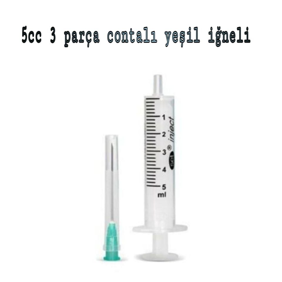 5cc 3p Yeşil İğneli Enjektör (250-Adet)TIP-SET
