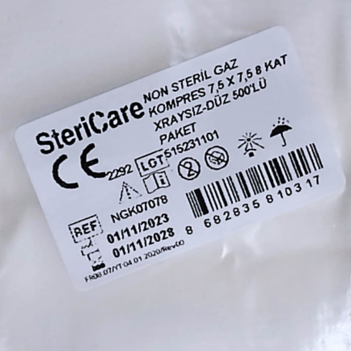 Spanç 7,5x7,5cm 8 Kat Non Steril Spanç (500'lü-PAKET)