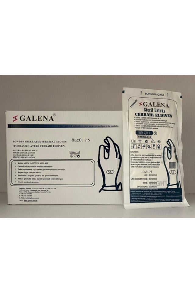 Lateks Pudrasız Steril Cerrahi Eldiven 7.5 Numara – 50 Çift