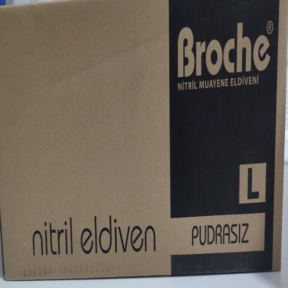 Siyah Nitril Muayene Eldiveni Pudrasız 1 KOLİ (BROCHE)