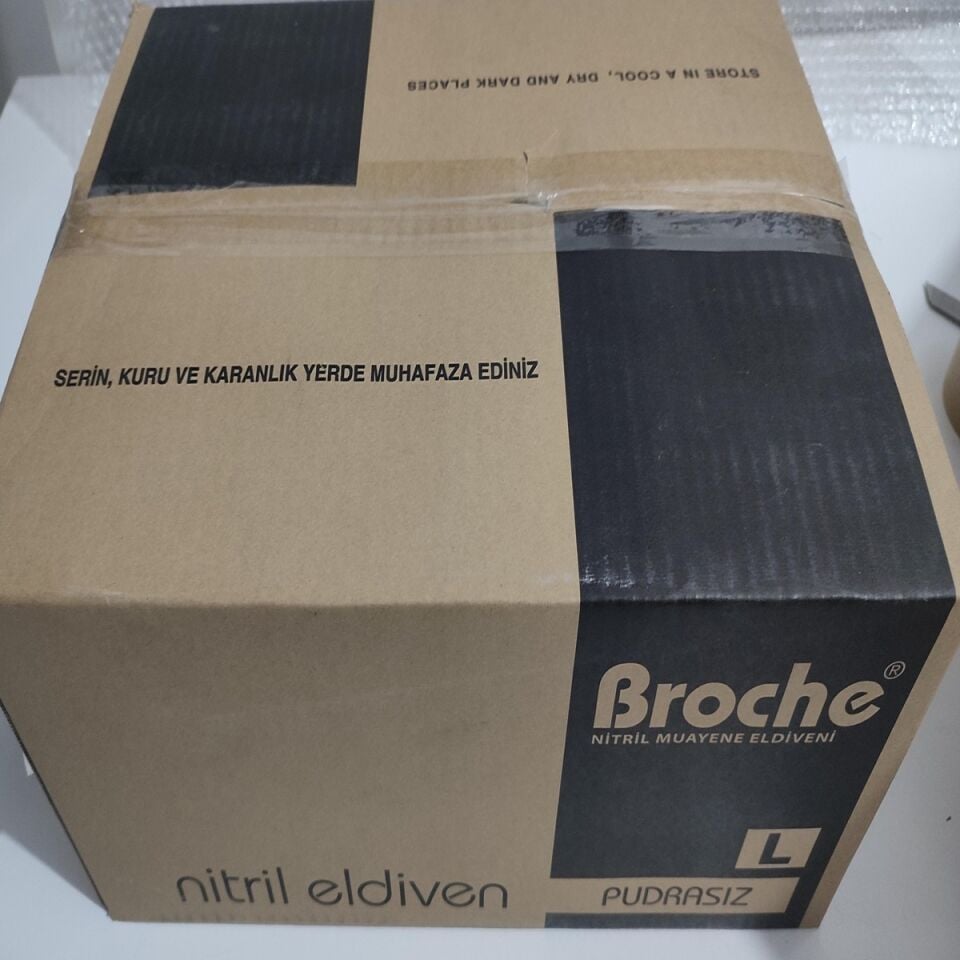 Siyah Nitril Muayene Eldiveni Pudrasız 1 KOLİ (BROCHE)