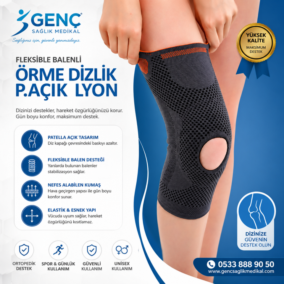 Fleksible Balenli Örme Dizlik P.açık LYON