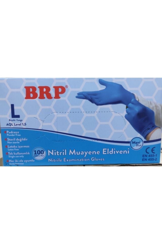 Brp- Nitril Muayene Eldiveni - Mavi - M BEDEN  1 Adet