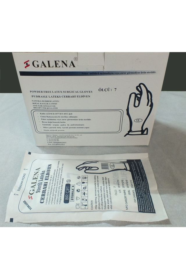 Lateks Cerrahi Pudrasız Steril Eldiven 50 Çift 8 Numara
