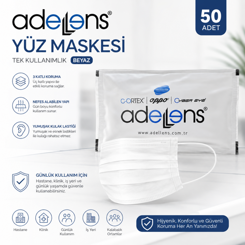 Yüz Maskesi Tekli Ambalaj (Adelelens )