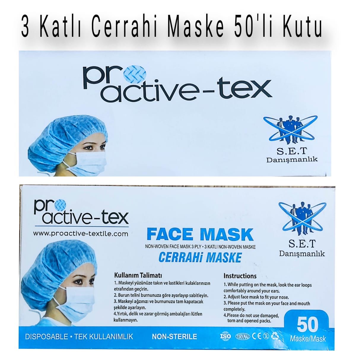 3 Katlı Cerrahi Maske Meltblow Fİlitreli (50'li kutu)
