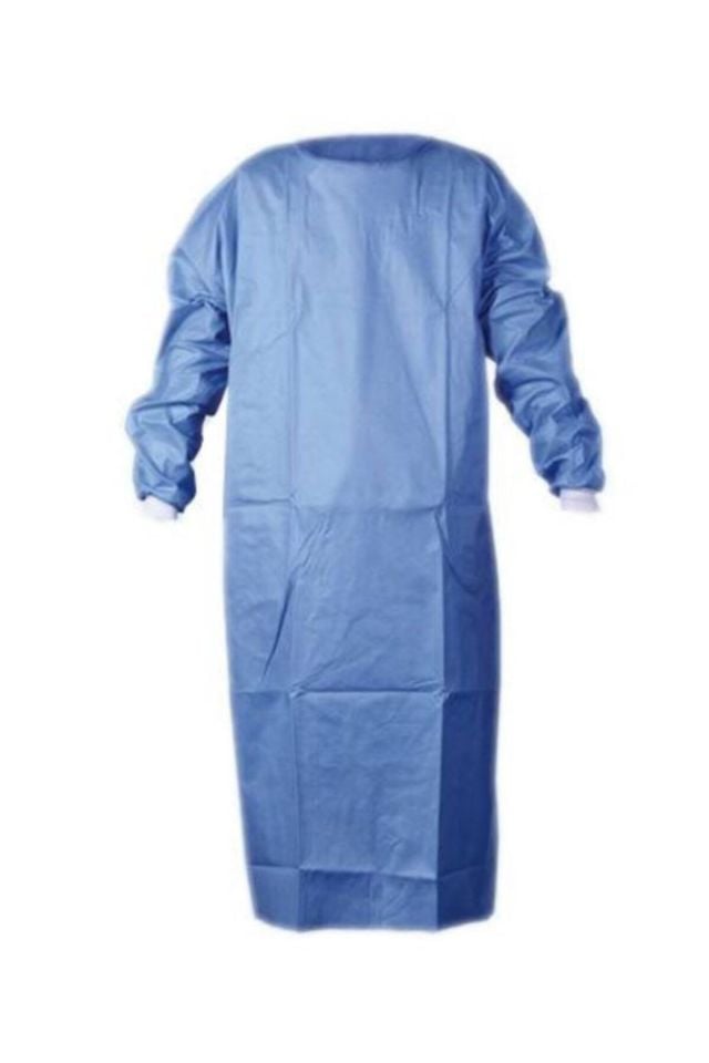 Tek Kullanımlık SMS Mavi Uzunkol Ribanalı Önlük