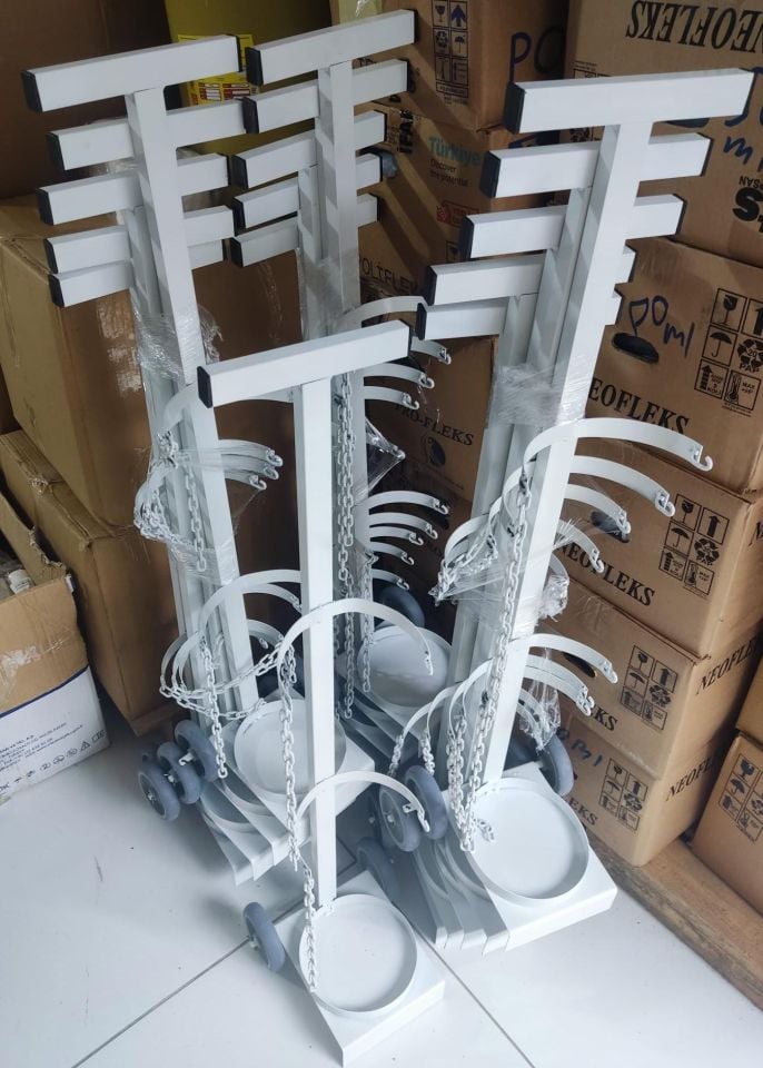 Oksijen Tüpü Taşıma Arabası (5 & 10 Lt Uyumlu)